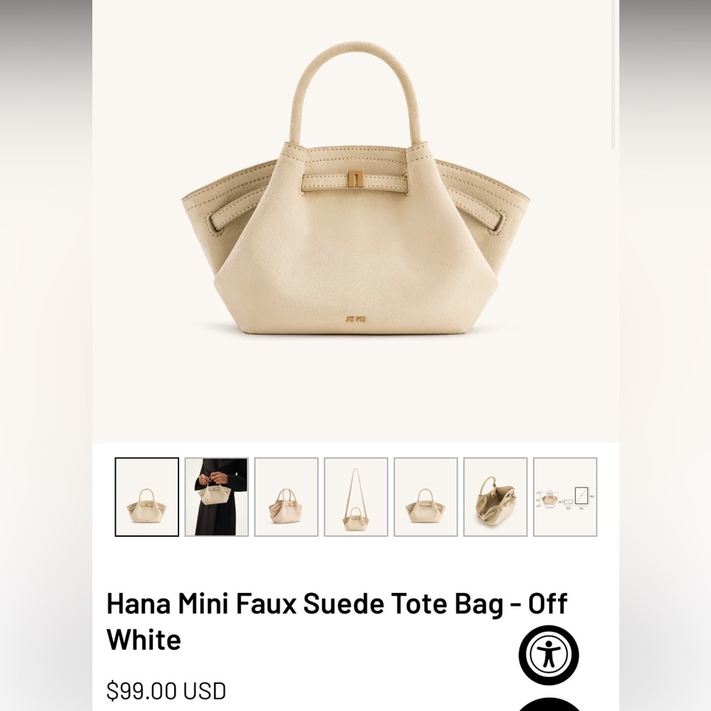 JW PEI cream Hana Mini Faux Suede Tote Crossbody Bag